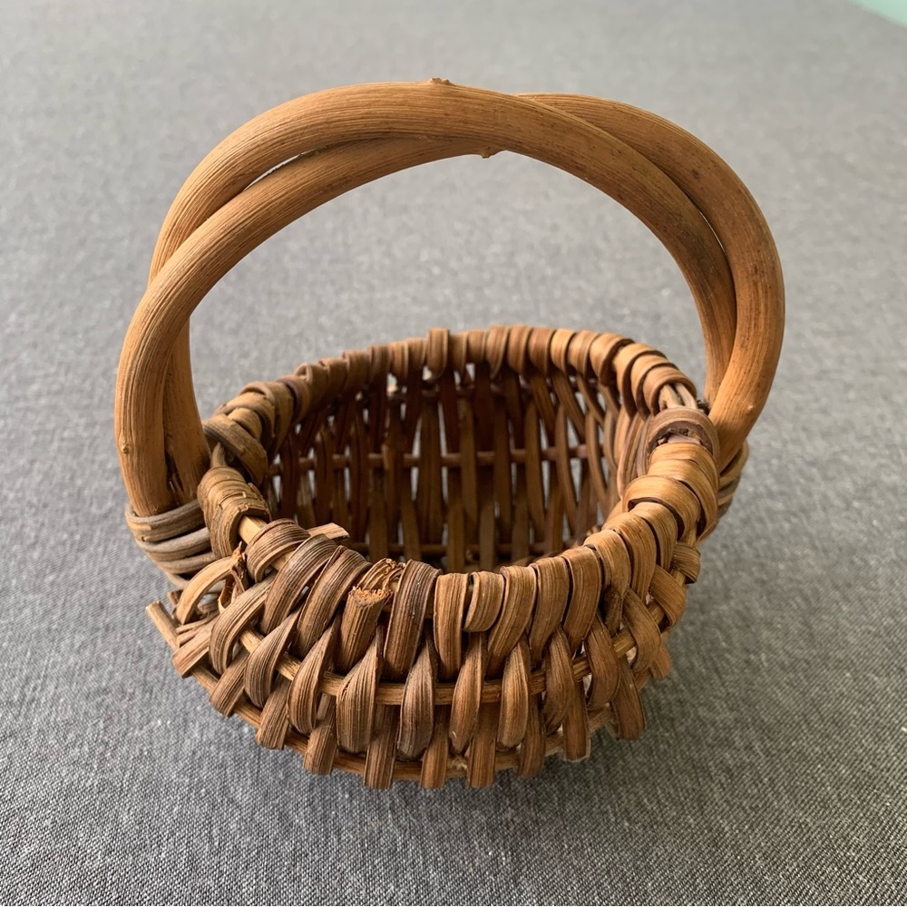 Splint Oak Basket Antique Primitive Fruit Gathering Farmhouse Farm Split